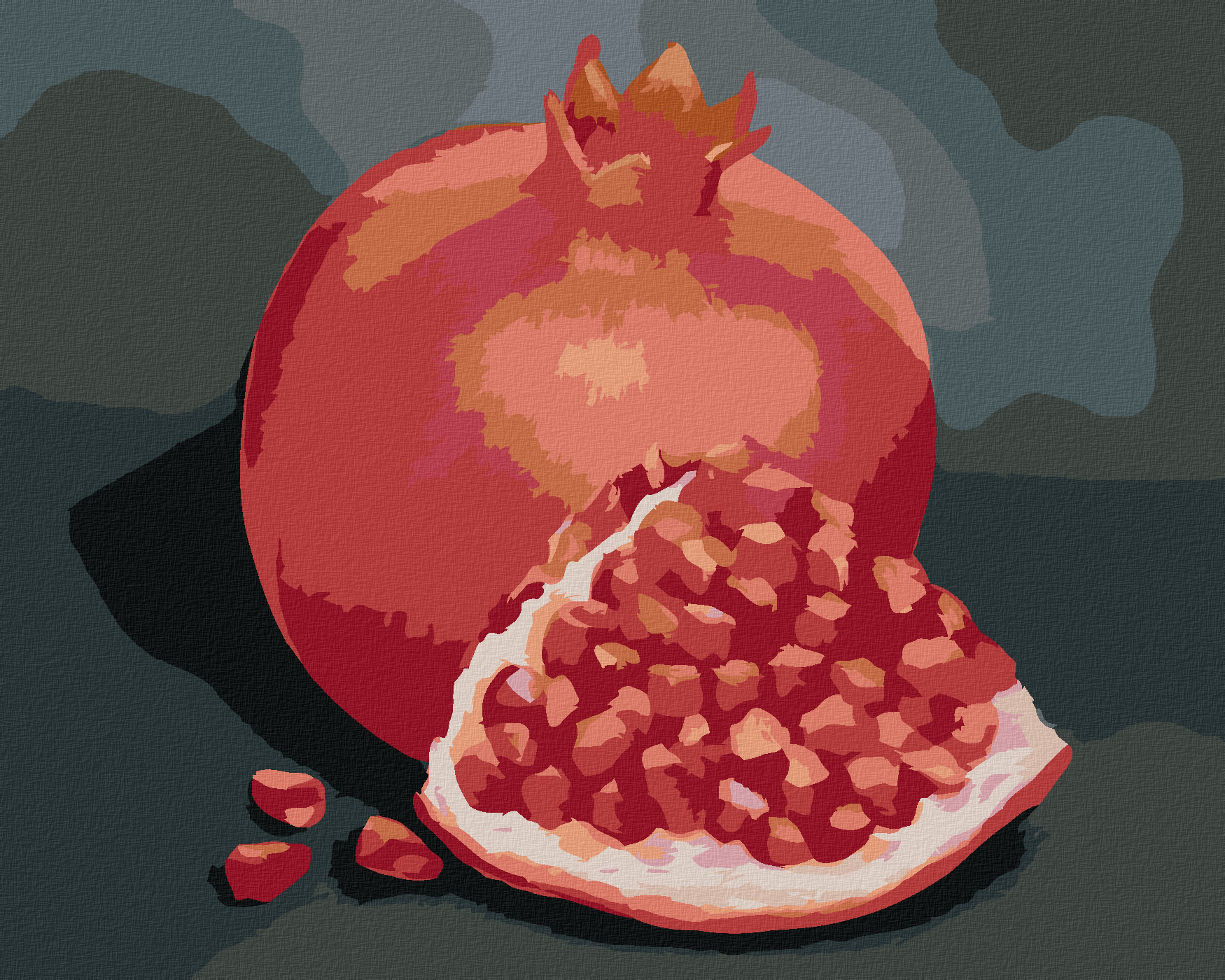 Malen Nach Zahlen Granatapfel - DIY Gemälde Set 30x40cm Für Erwachsene