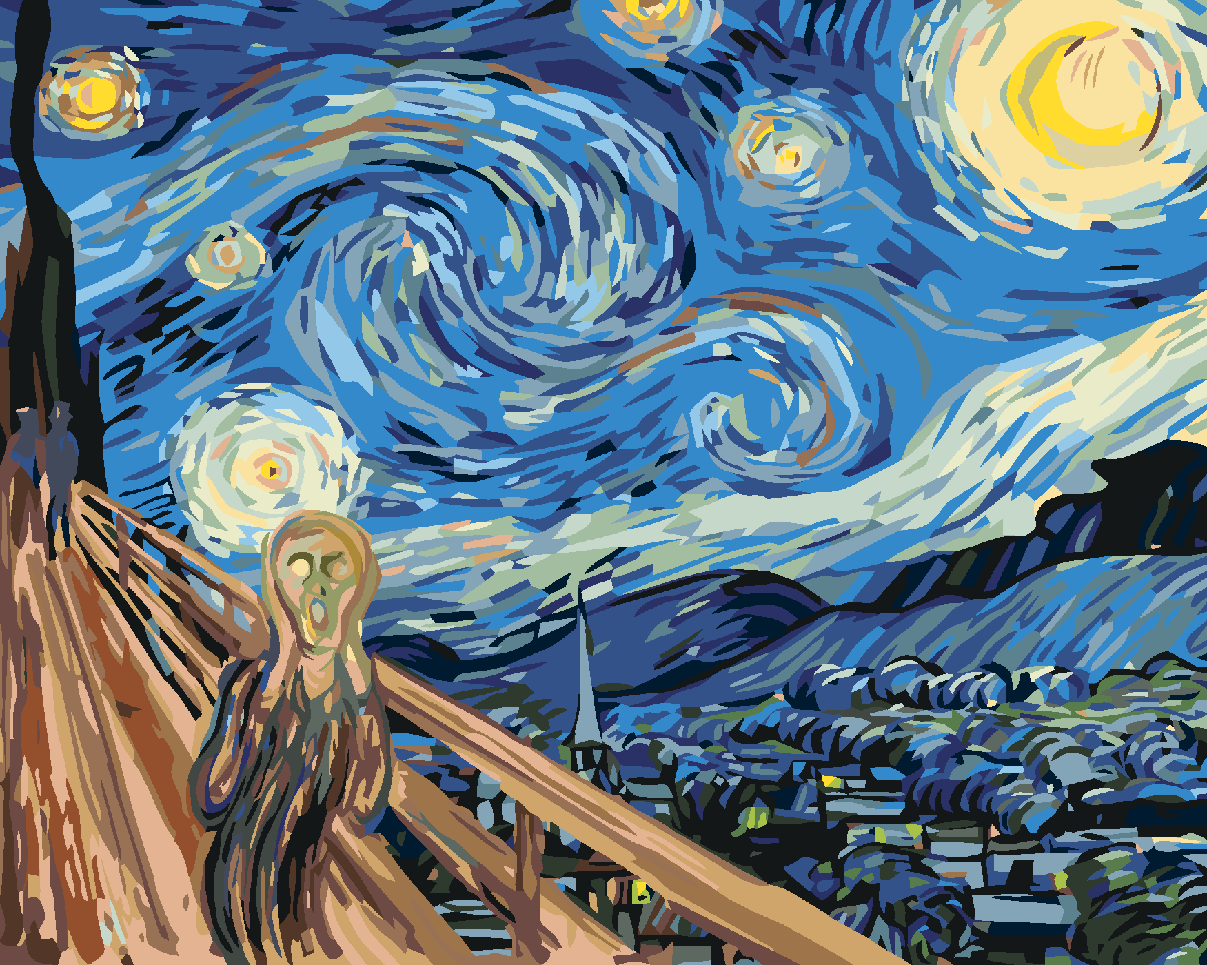 Malen nach Zahlen - SCHREI AUF STERNENNACHT - INSPIRATION VON VAN GOGH