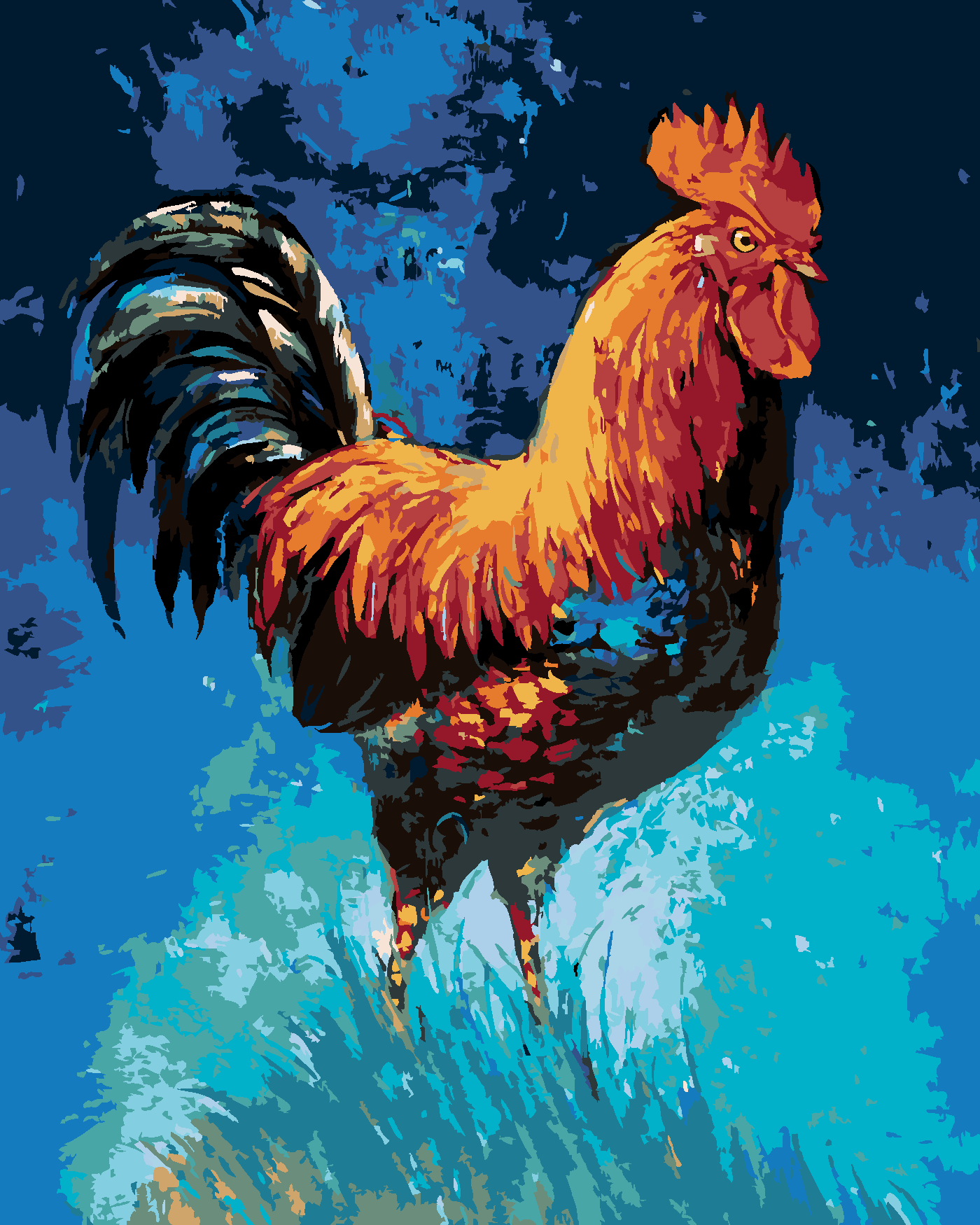 Malen nach Zahlen - HAHN UND BLAUER HIMMEL – ZUTY DE Malen nach Zahlen - HAHN UND BLAUER HIMMEL – ZUTY DE