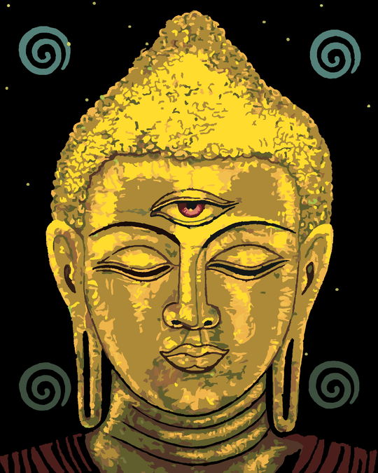 Malen nach Zahlen - BUDDHA MIT DRITTEM AUGE