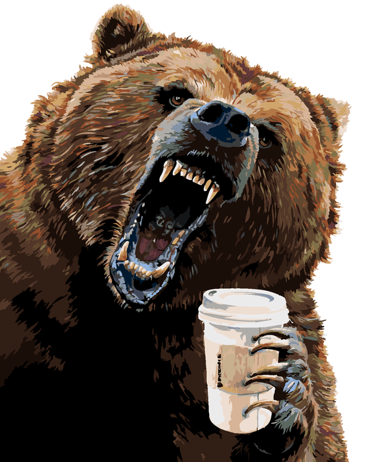 Malen nach Zahlen - BÄR UND KAFFEE (HOLLY SIMENTAL)