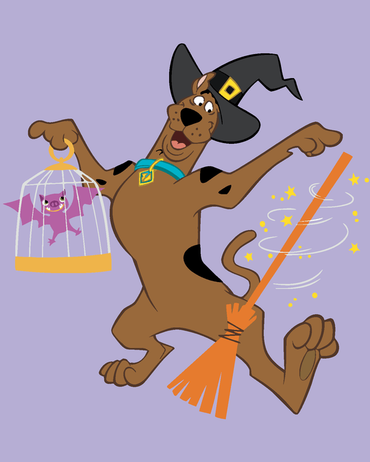 Malen nach Zahlen - HALLOWEEN SCOOBY MIT EINEM BESEN (SCOOBY DOO)