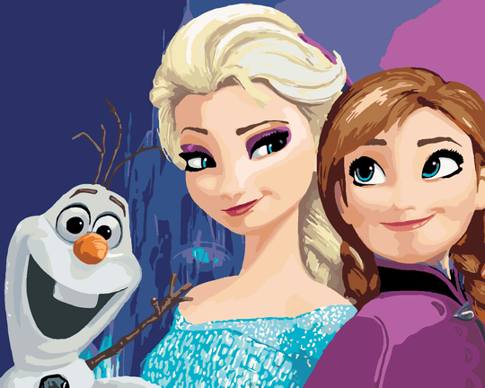 Malen nach Zahlen - ELSA, ANNA UND OLAF (DIE EISKÖNIGIN)