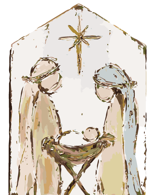 Malen nach Zahlen - KRIPPENSPIEL MARIE, JOSEPH UND JESUS (HALEY BUSH)