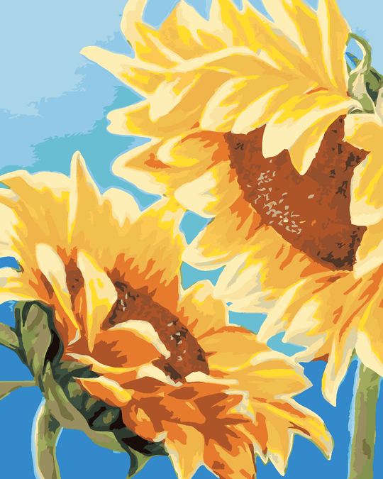 Malen nach Zahlen - ZWEI SONNENBLUMEN (MYROSLAVA VOLOSCHUK)