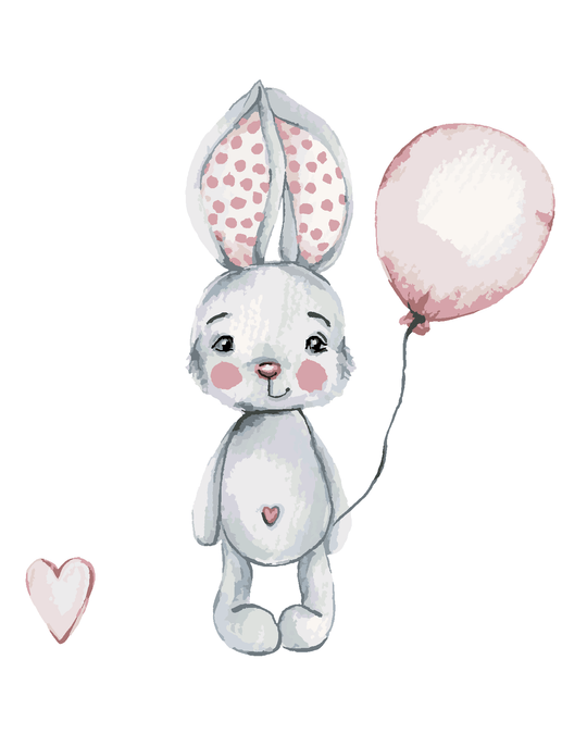 Malen nach Zahlen - KANINCHEN MIT BALLON