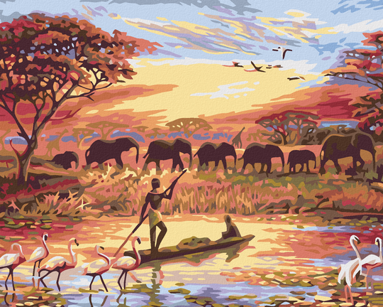 Diamond painting - AFRIKAS SONNENUNTERGANG