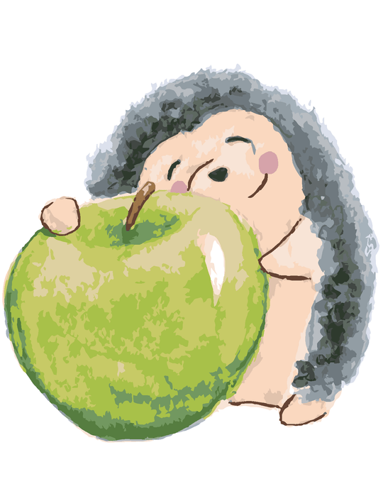 Malen nach Zahlen - IGEL MIT APFEL