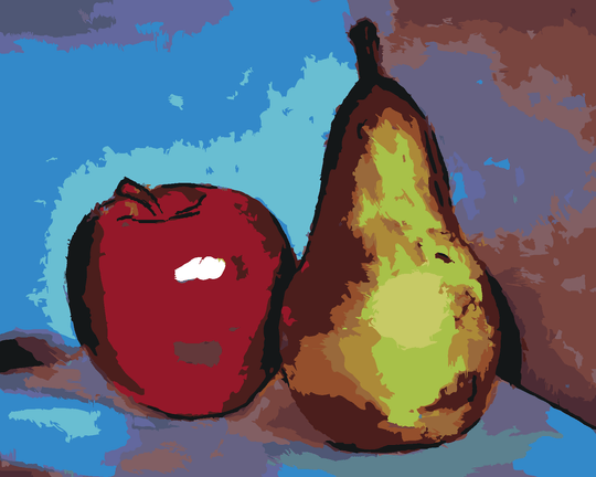 Malen nach Zahlen - APFEL UND BIRNE
