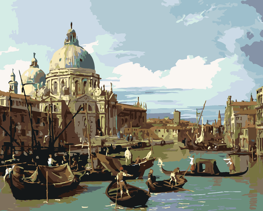 Malen nach Zahlen - DER EINGANG ZUM CANAL GRANDE IN VENEDIG (CANALETTO)