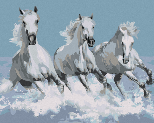 Diamond painting - WEISSE PFERDE