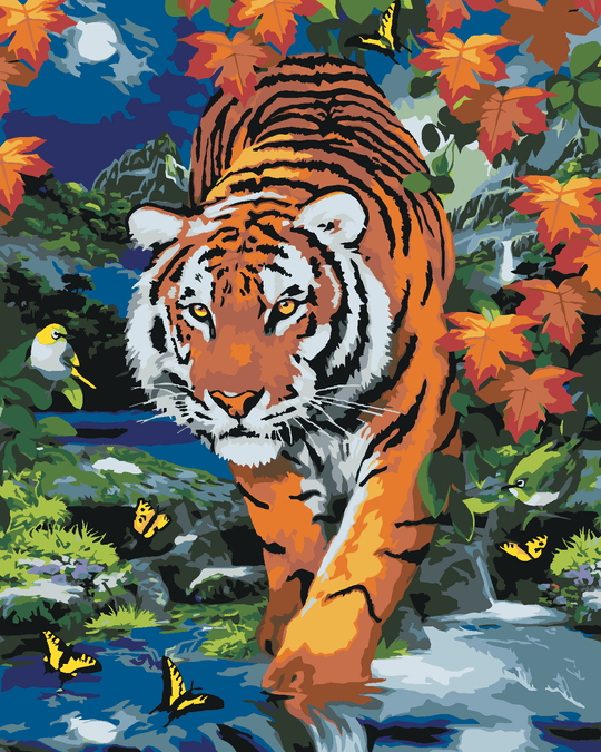 Malen nach Zahlen - DER LAUERNDE TIGER UND DER VOLLMOND (HOWARD ROBINSON)