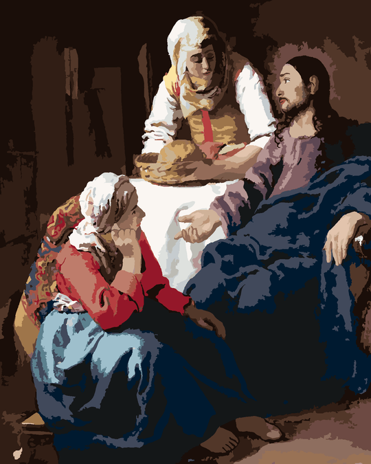 Malen nach Zahlen - CHRISTUS BEI MARIE UND MARTHA (J. VERMEER)
