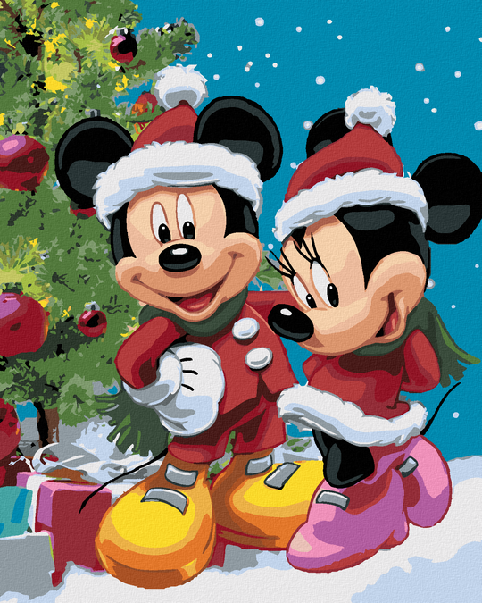 Diamond painting - MICKEY MOUSE UND MINNIE ZUR WEIHNACHTSZEIT