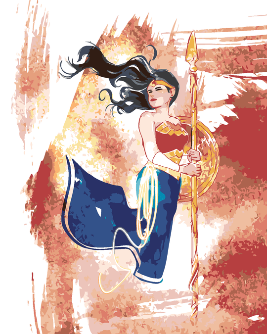 Malen nach Zahlen - GEMALTE WONDER WOMAN