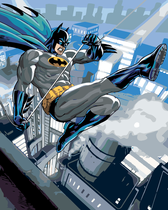 Malen nach Zahlen - BATMAN ÜBER DER STADT