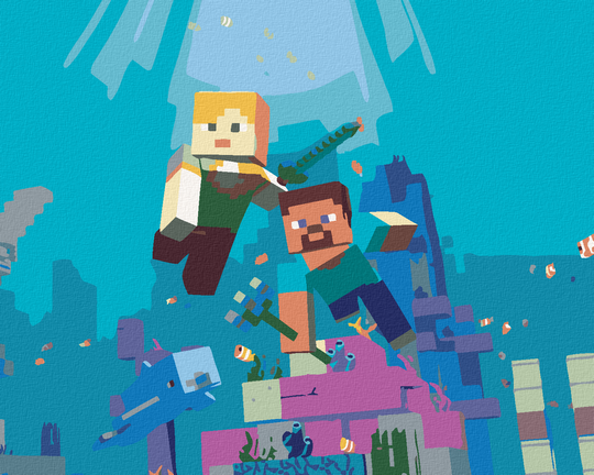 Diamond painting - MINECRAFT - UNTER DEM WASSER