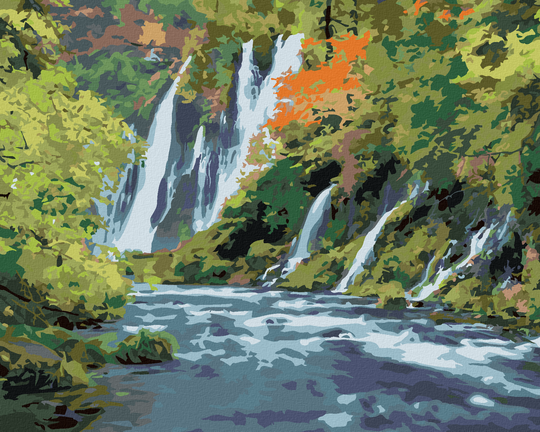 Diamond painting - WASSERFÄLLE INMITTEN EINES WALDES (DENNIS FRATES)