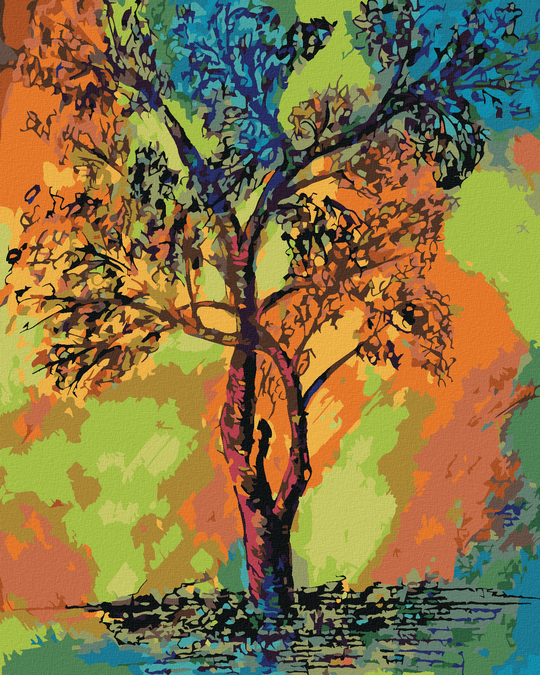 Diamond painting - BUNTER BAUM