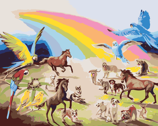 Malen nach Zahlen - TIERE UND REGENBOGEN (D. RUSTY RUST)
