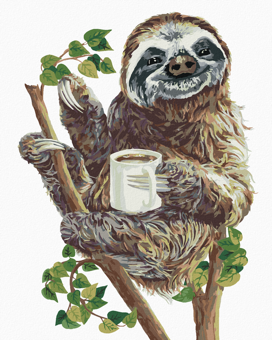 Diamond painting - FAULTIER UND KAFFEE (HOLLY SIMENTAL)