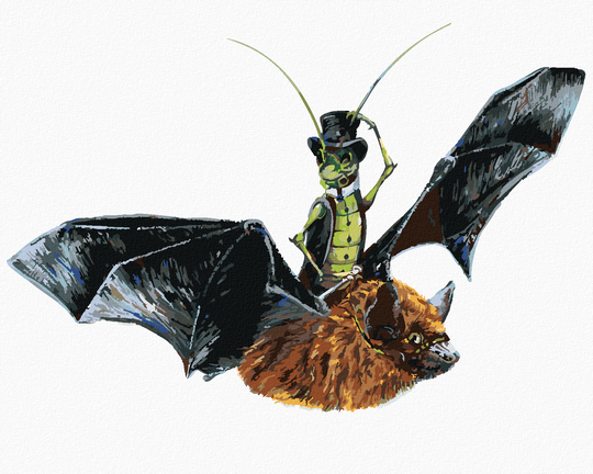 Diamond painting - FLEDERMAUS UND HEUSCHRECKE (HOLLY SIMENTAL)