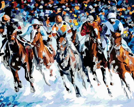 Diamond painting - PFERDE UND JOCKEYS