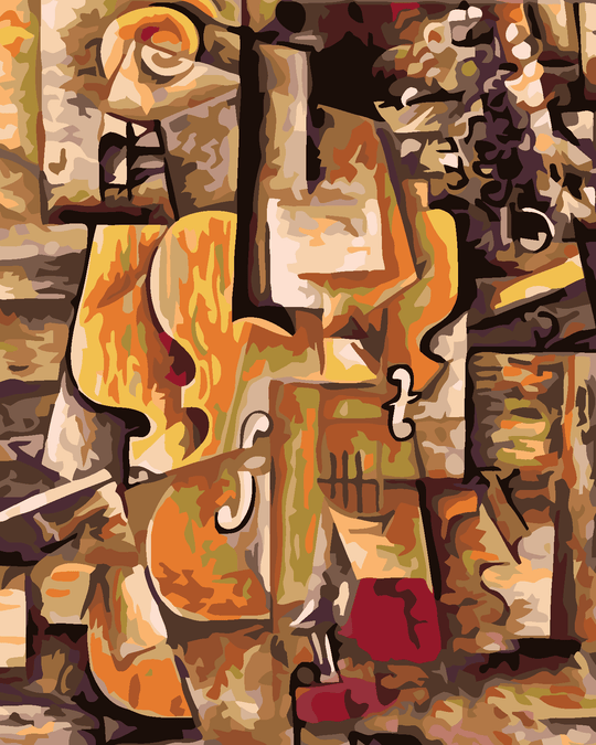 Malen nach Zahlen - GEIGE UND TRAUBEN (PICASSO)