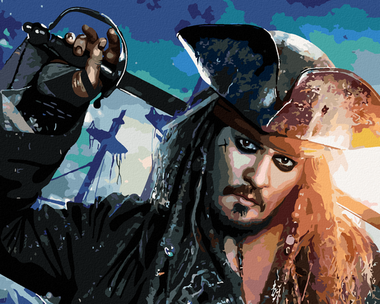 Diamond painting - CAPTAIN JACK SPARROW MIT SCHWERT