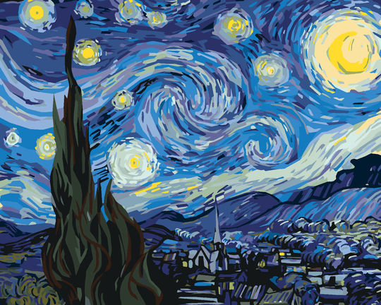 Malen nach Zahlen - MOND NACH DEM VAN GOGH