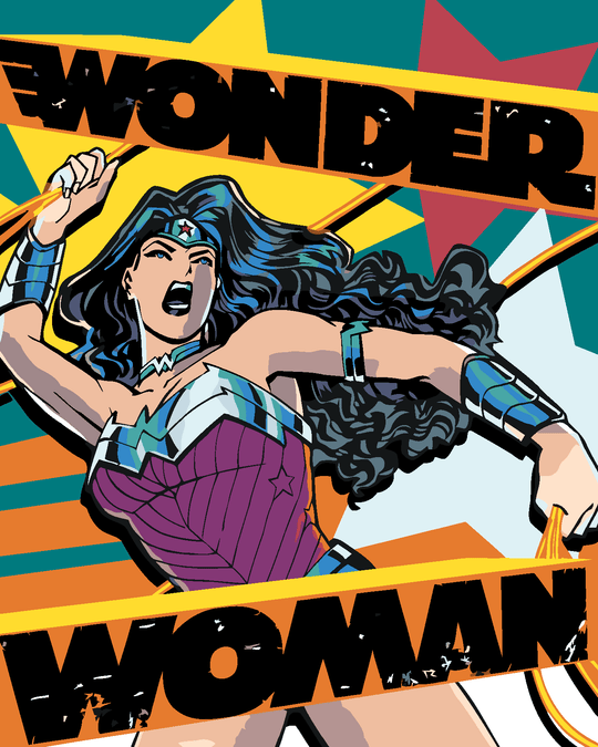 Malen nach Zahlen - WONDER WOMAN SCHREIT PLAKAT