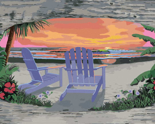 Diamond painting - ABENDLICHER SONNENUNTERGANG AM STRAND FÜR ZWEI (ROBERT JOHNSON)