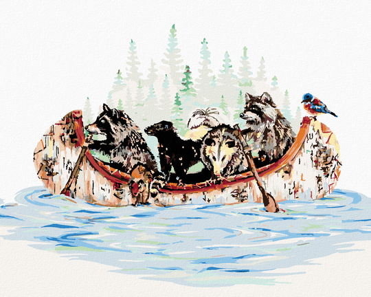 Diamond painting - TIERE AUF EINEM BOOT (HOLLY SIMENTAL)
