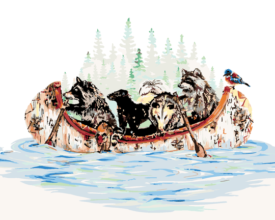 Malen nach Zahlen - TIERE AUF EINEM BOOT (HOLLY SIMENTAL)