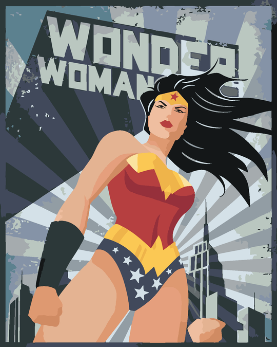 Malen nach Zahlen - WONDER WOMAN STERN III