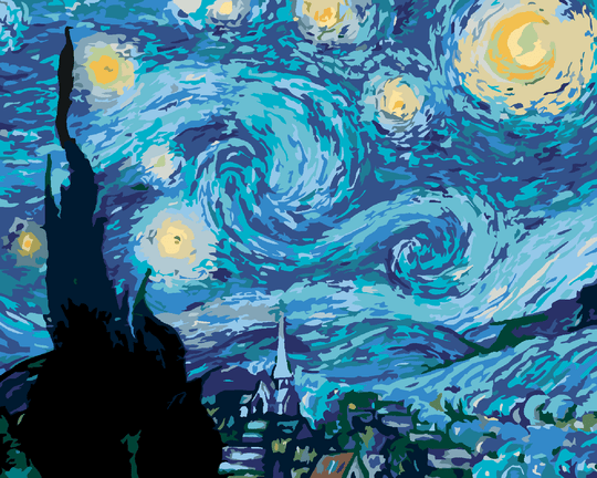 Malen nach Zahlen - STERNENNACHT (VAN GOGH)