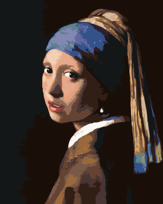 Malen nach Zahlen - DAS MÄDCHEN MIT DEM PERLENOHRRING (J. VERMEER)