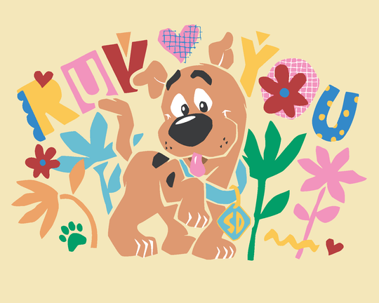 Malen nach Zahlen - SCOOBY UND BLUMEN POSTER (SCOOBY DOO)