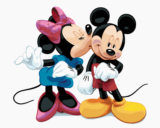 Diamond painting - MICKEY MOUSE BEKOMMT VON MINNIE EINEN KUSS AUF DIE WANGE