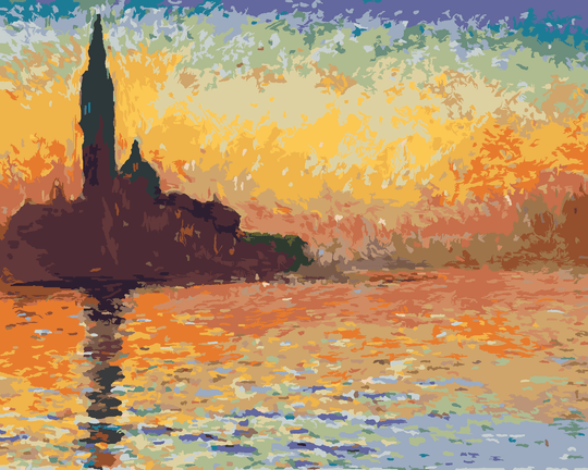 Malen nach Zahlen - SAN GIORGIO MAGGIORE IN DER DÄMMERUNG (CLAUDE MONET)