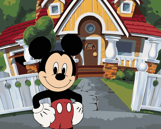 Diamond painting - MICKEY MOUSE VOR DEM HAUS
