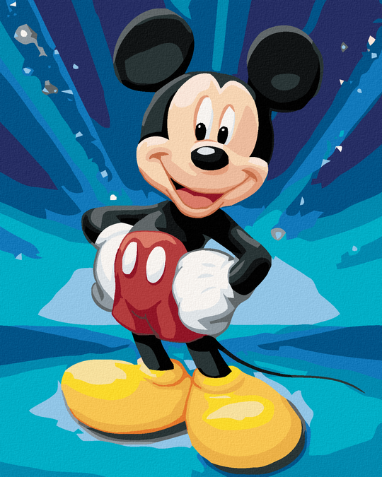 Diamond painting - MICKEY MOUSE AUF BLAUEM HINTERGRUND