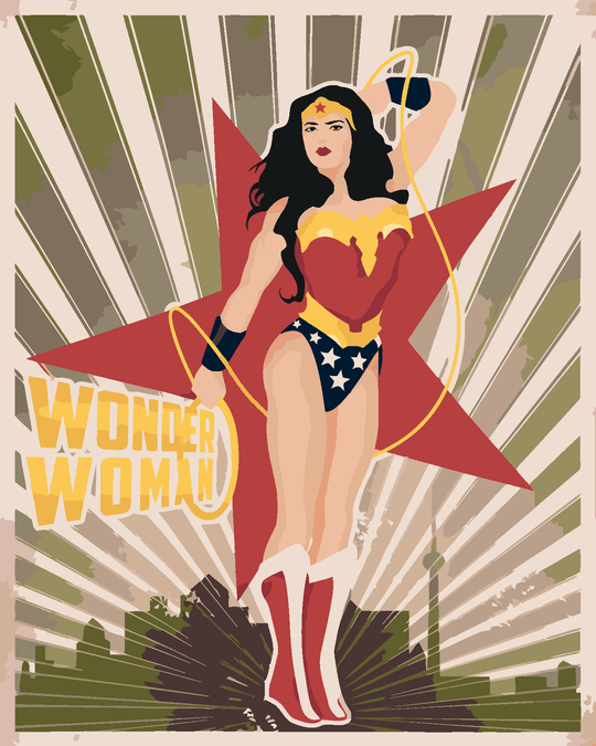 Malen nach Zahlen - WONDER WOMAN STERN