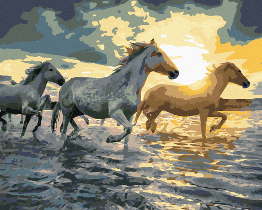 Diamond painting - PFERDE IM WASSER