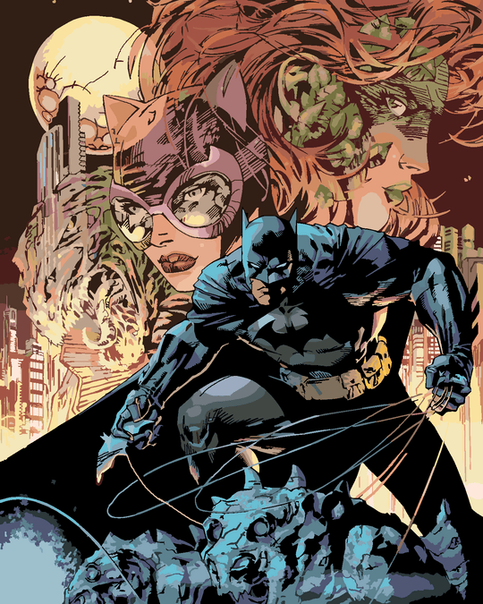 Malen nach Zahlen - BATMAN, GIFTEFEU UND CATWOMAN