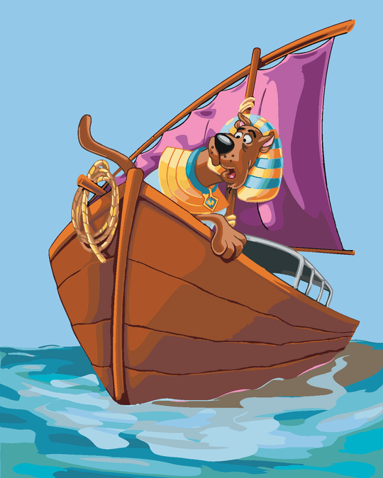 Malen nach Zahlen - PHARAO SCOOBY IN EINEM BOOT (SCOOBY DOO)