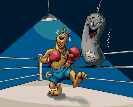 Malen nach Zahlen - SCOOBY BOXER UND GRUSELIGER BOXSACK (SCOOBY DOO)