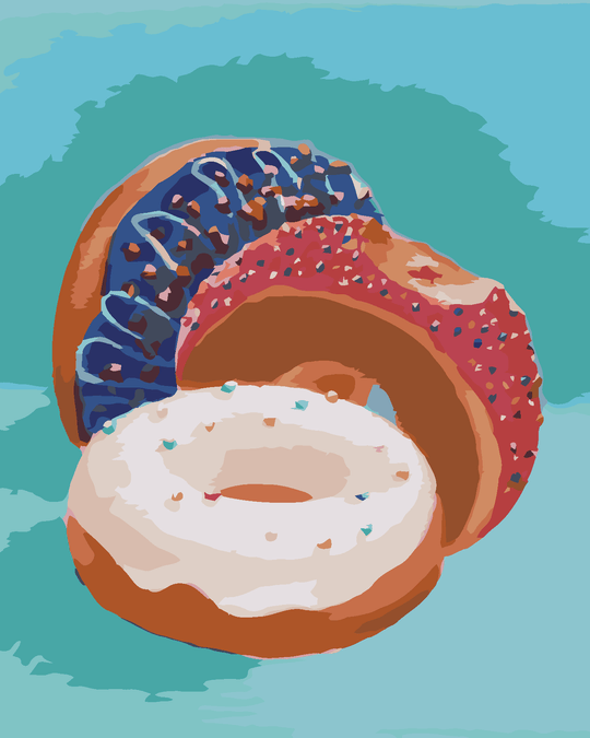 Malen nach Zahlen - GEFÜLLTE DONUTS (MYROSLAVA VOLOSCHUK)