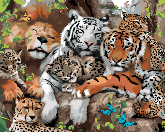 Malen nach Zahlen - LÖWE, TIGER UND ANDERE RAUBKATZEN (HOWARD ROBINSON)