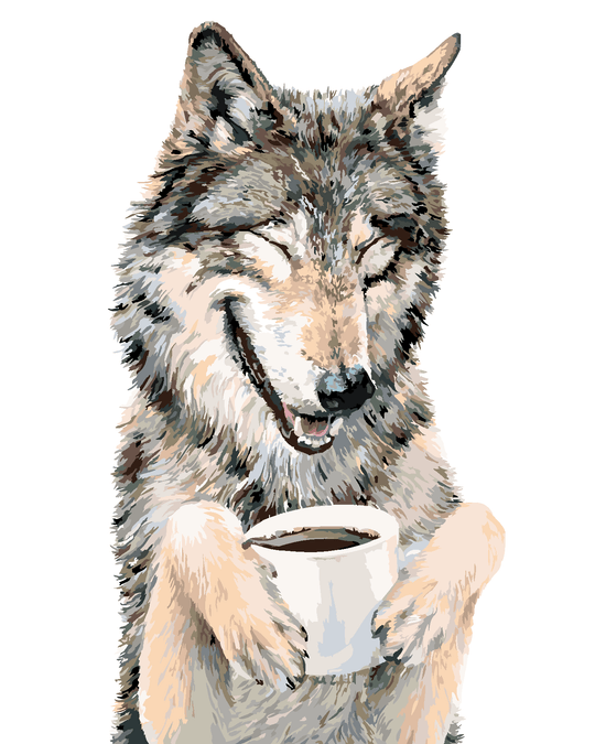 Malen nach Zahlen - WOLF UND KAFFEE (HOLLY SIMENTAL)